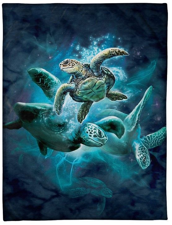 I Love Awesome Turtles Sherpa Fleece Blanket