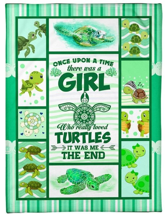 I Love Awesome Turtles Sherpa Fleece Blanket