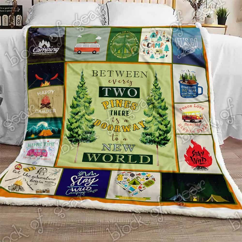 I Love Camping Fleece Blanket
