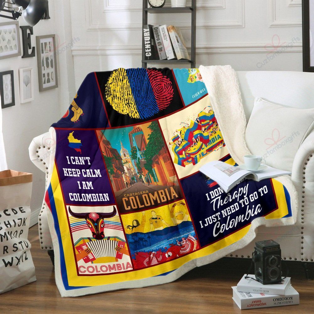 I Love Colombia Sherpa Fleece Blanket