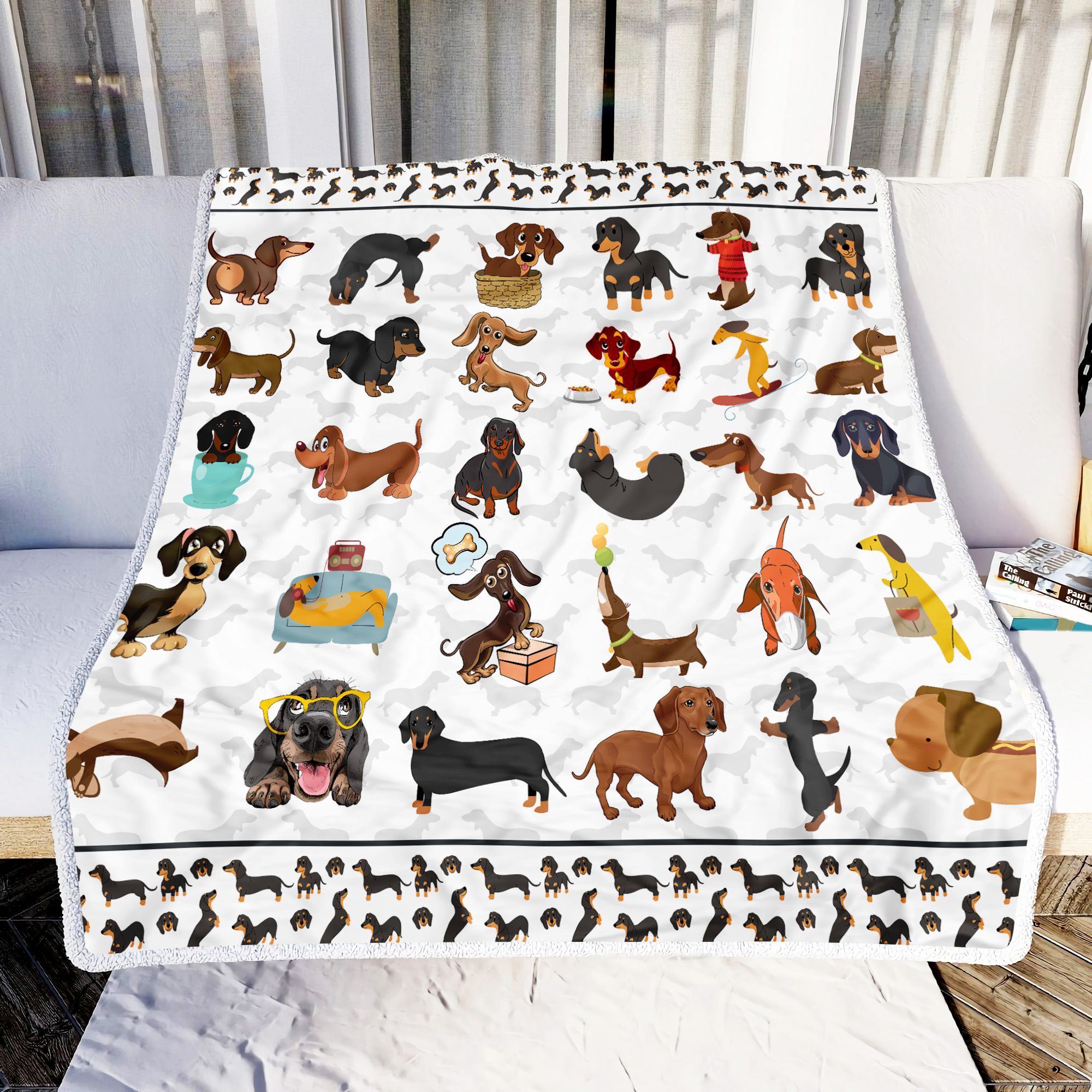 I Love Dachshund Fleece Blanket
