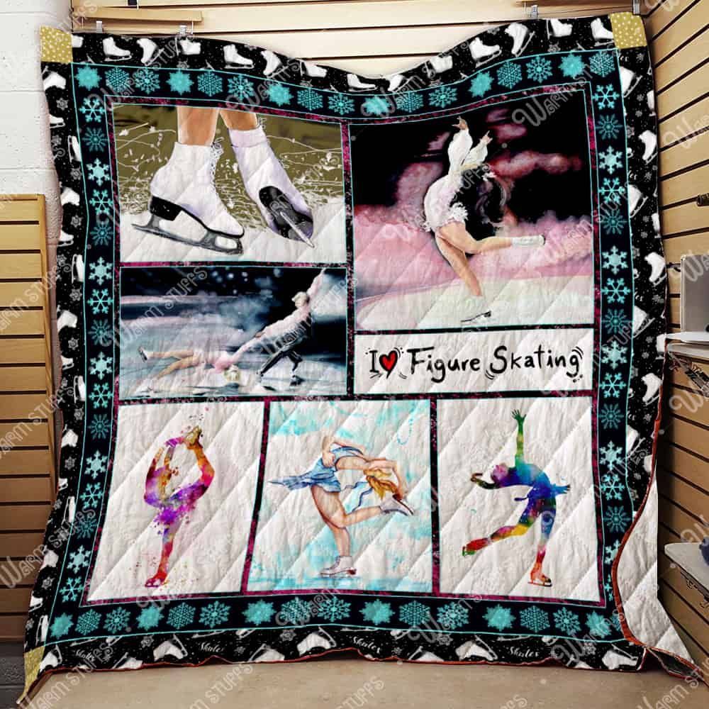 I Love Figure Skating GS-CL-DT0107 Quilt Blanket
