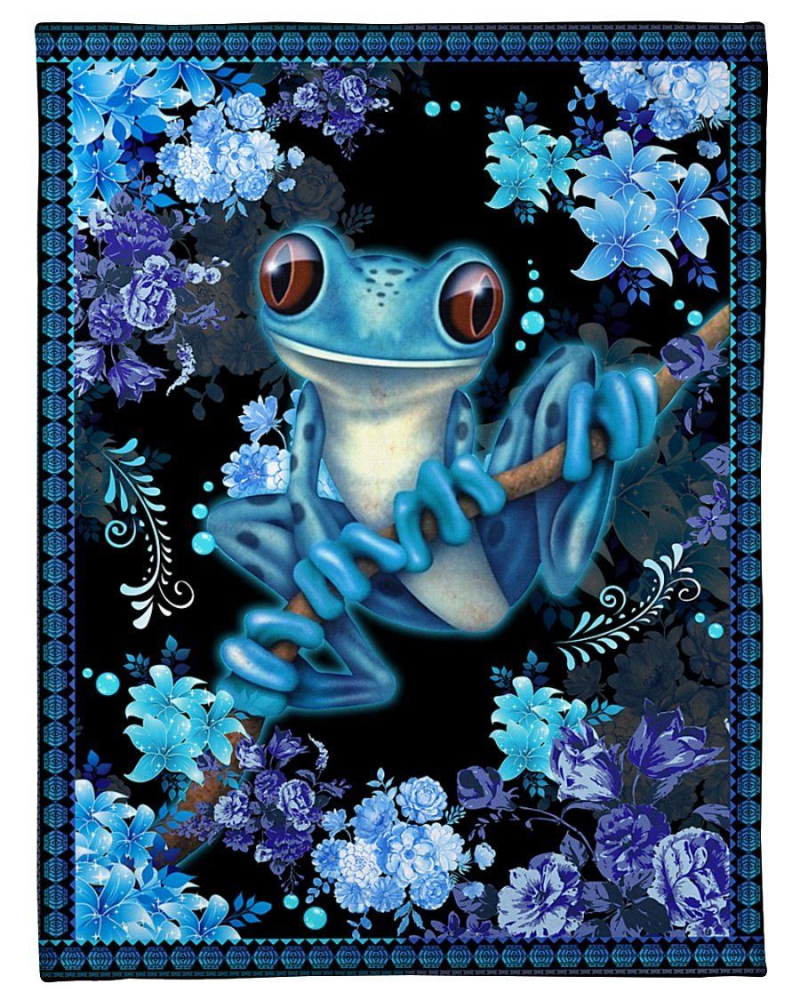 I Love Frog Graphic Design Gift For Friends Fleece Blanket Fleece Blanket