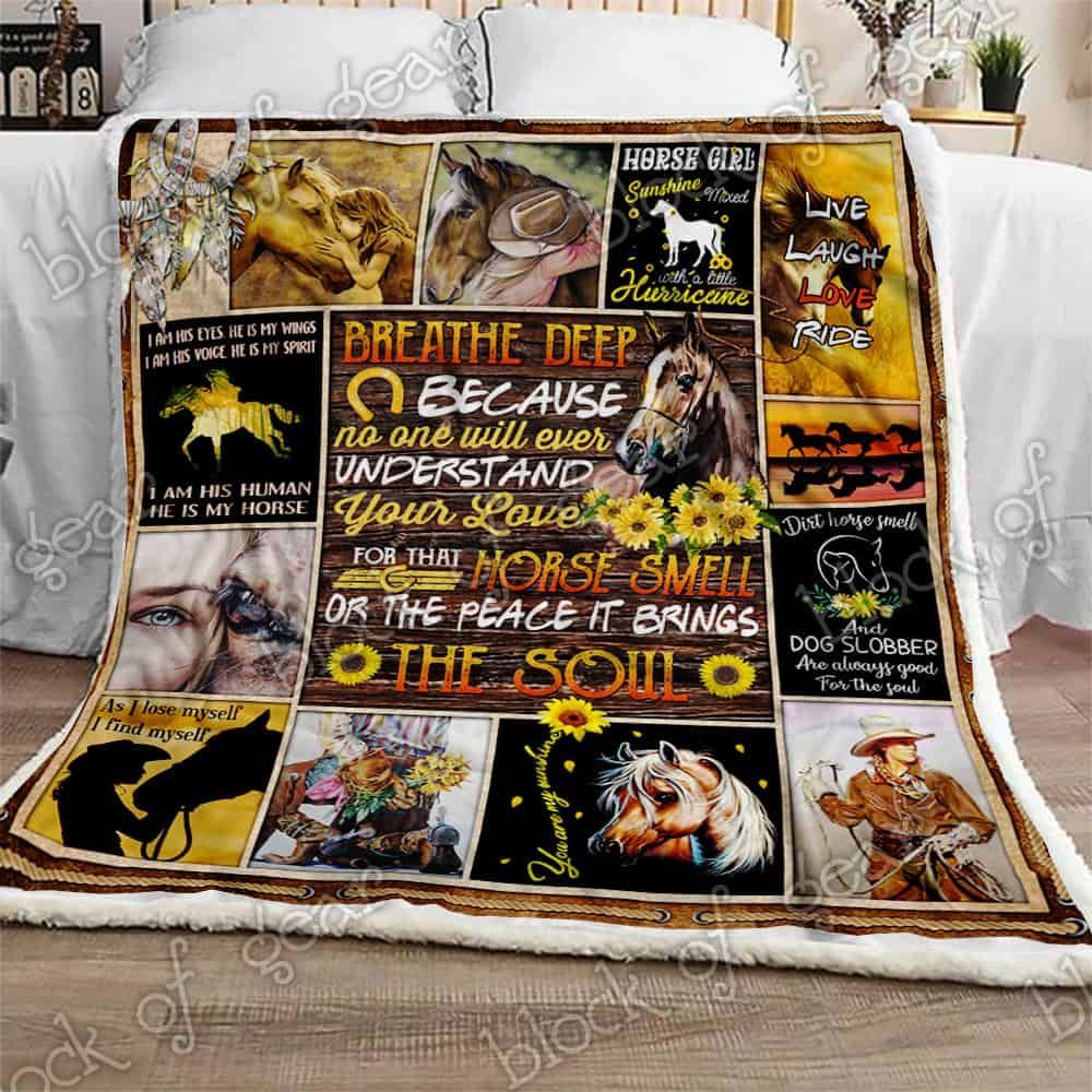I Love Horses Fleece Blanket