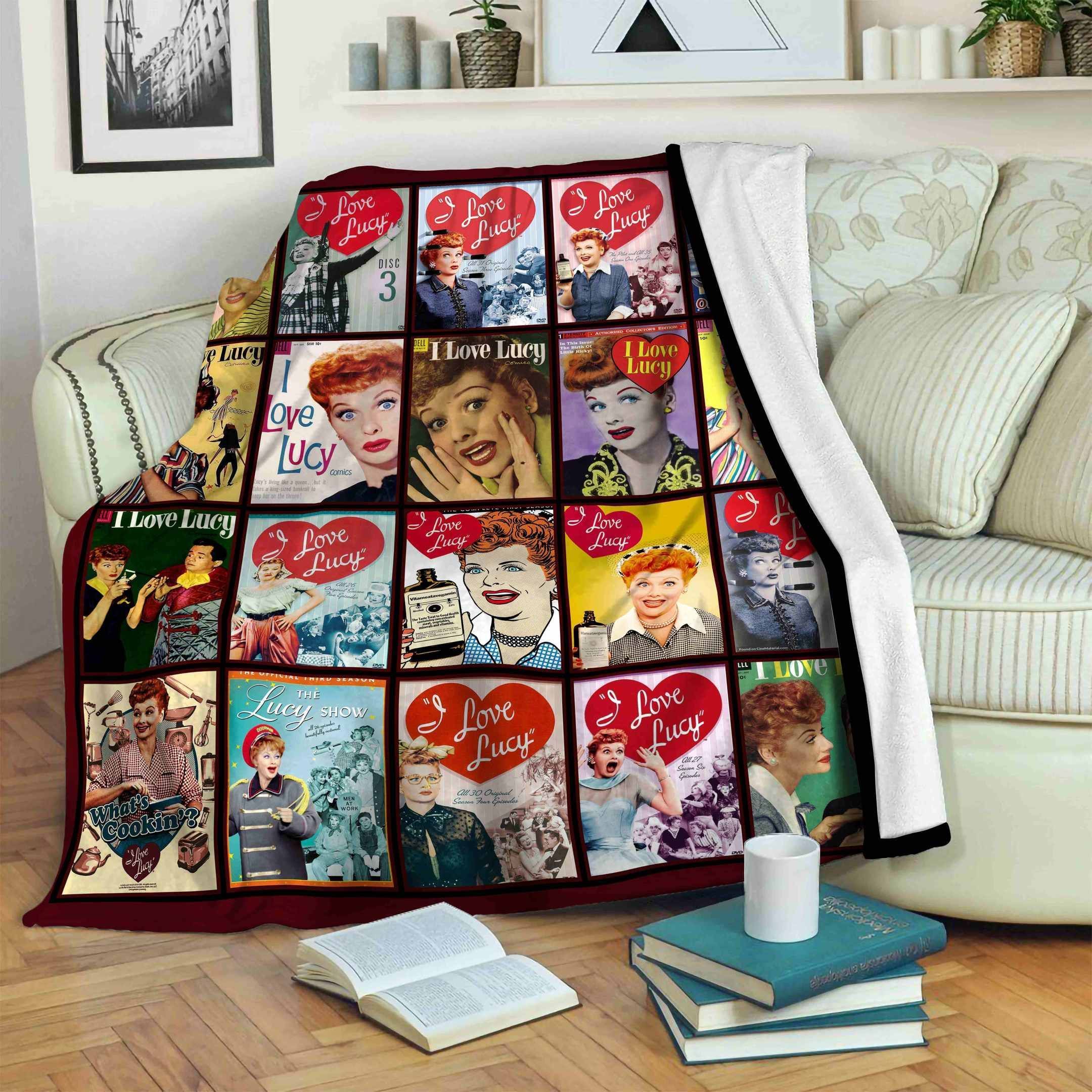 I-Love-Lucy Sherpa Fleece Blanket Sleepy