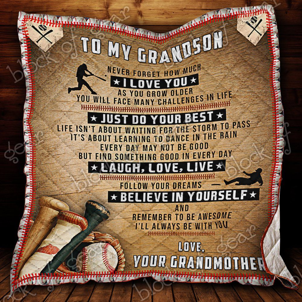 I Love My Baseball Grandson Quilt Nh65 Dhc11122401Dd