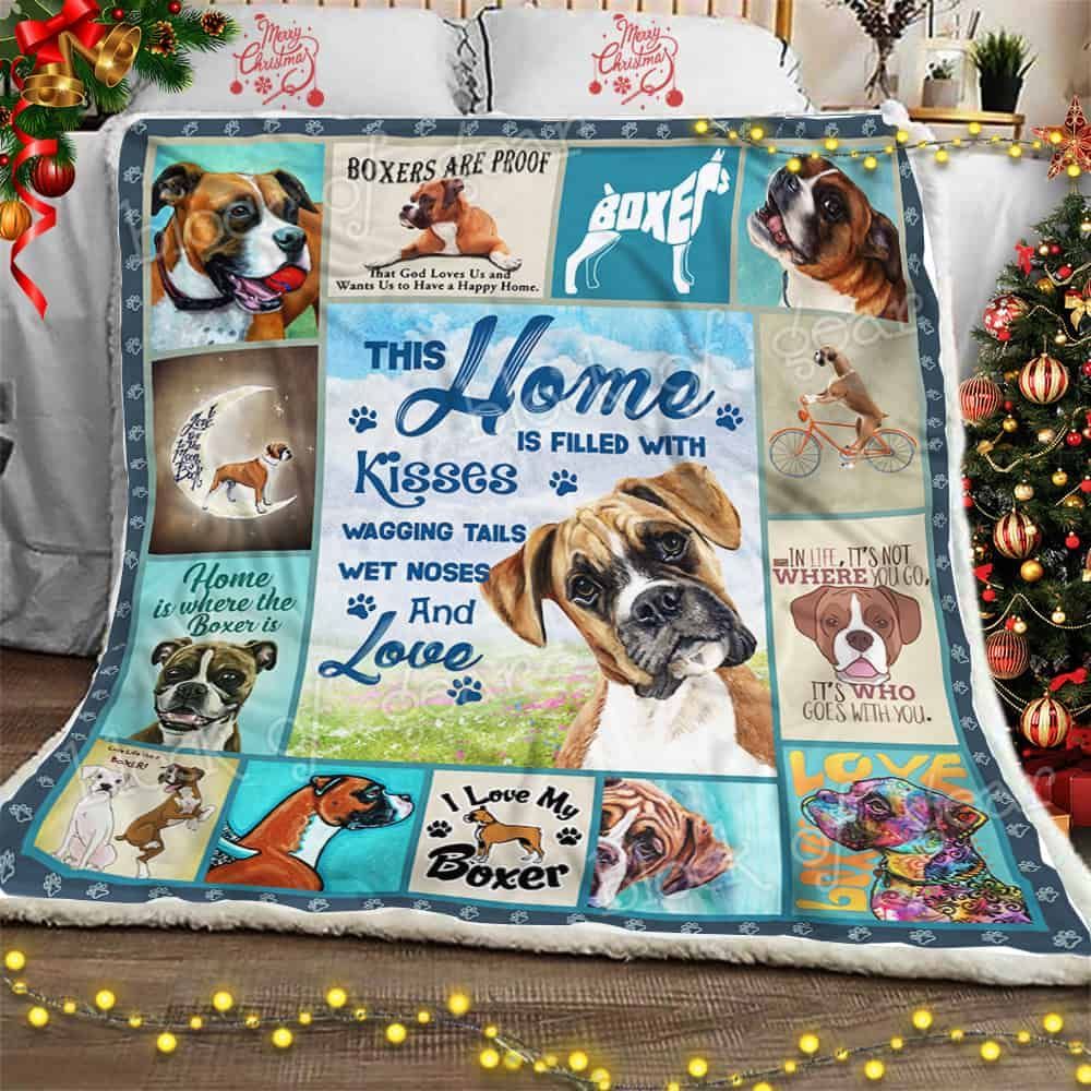 I Love My Boxer Fleece Blanket