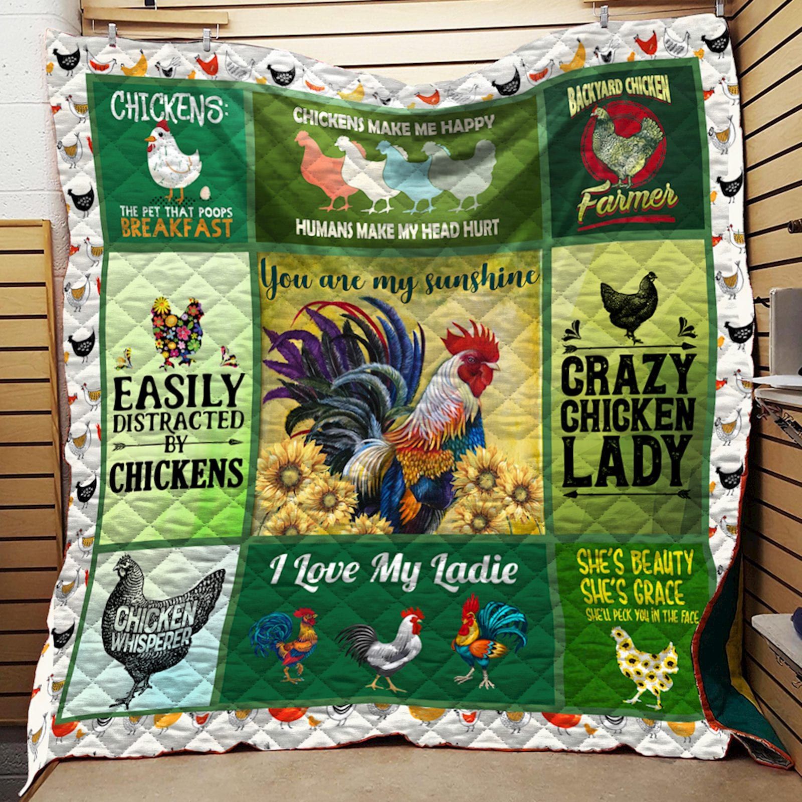 I Love My Chickens You Are My Sunshine Quilt Blanket Blanket Dhc191279Vt