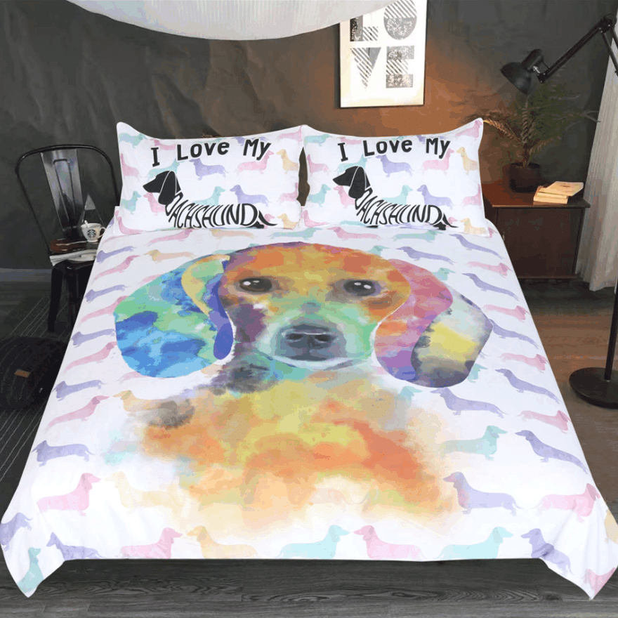 I Love My Dachshund Bedding Set