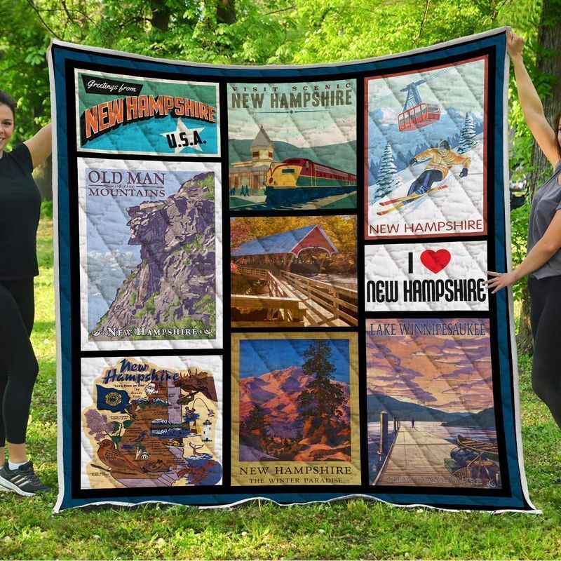 I Love New Hampshire Sherpa Fleece Blanket