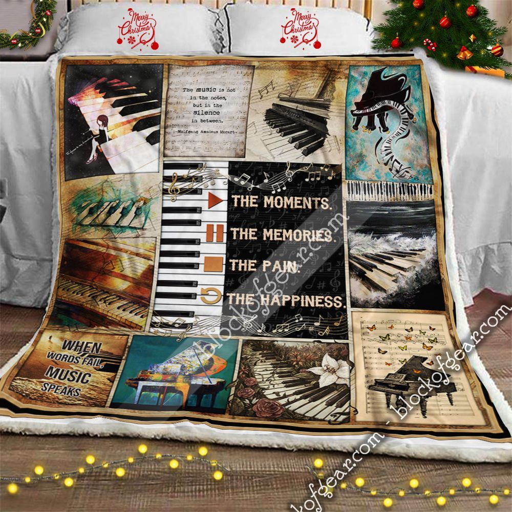 I Love Piano Sherpa Fleece Blanket