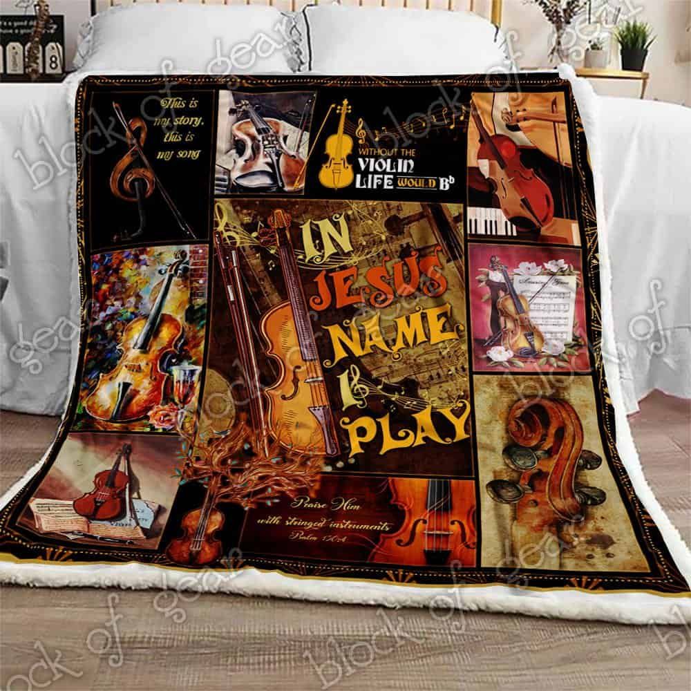 I Love Playing Violin Fleece Blanket