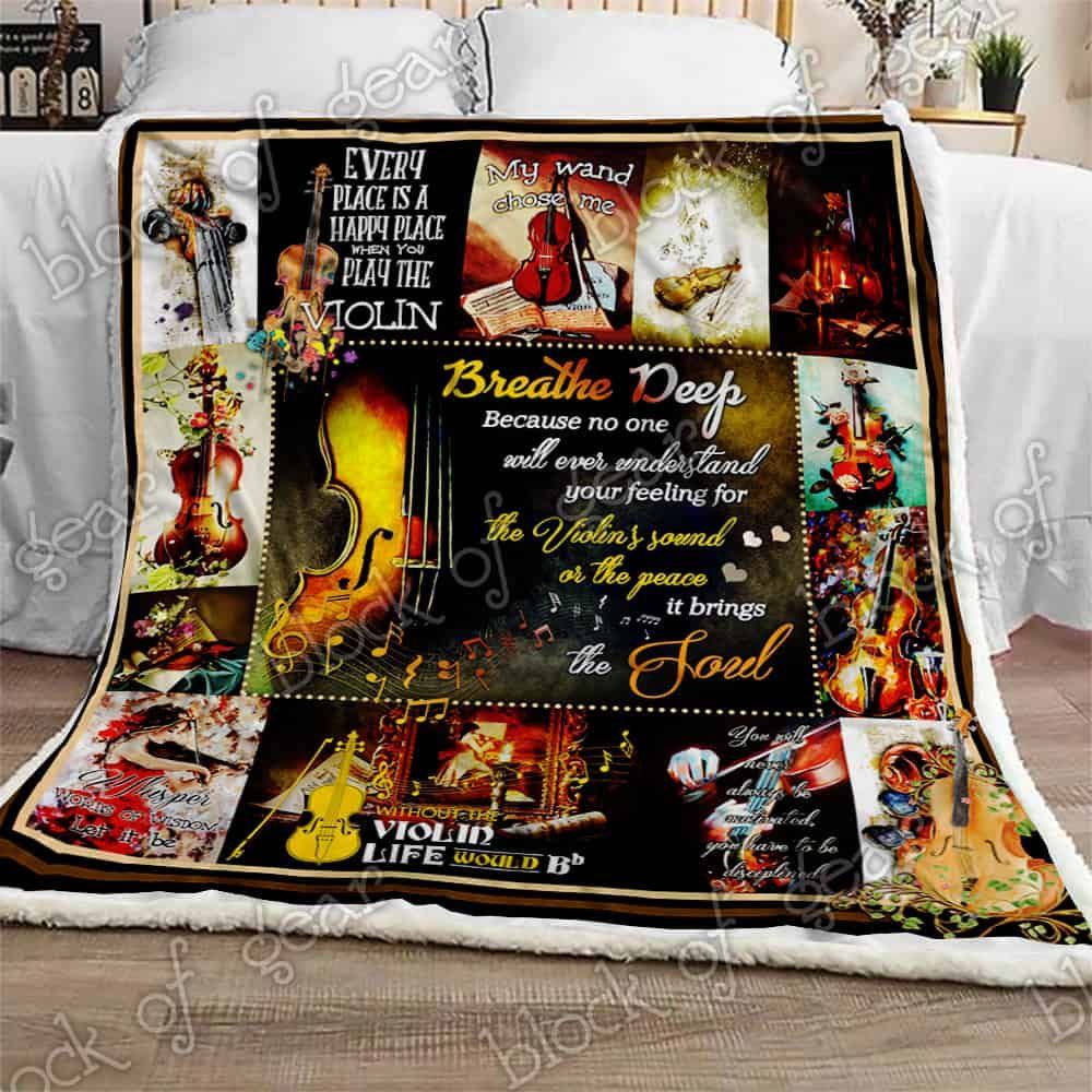 I Love Playing Violin Fleece Blanket