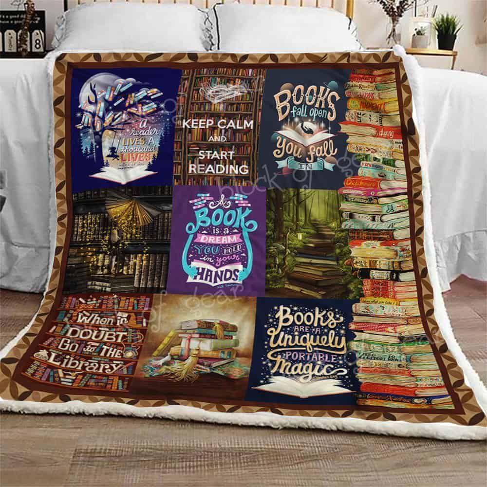 I Love Reading Sherpa Fleece Blanket