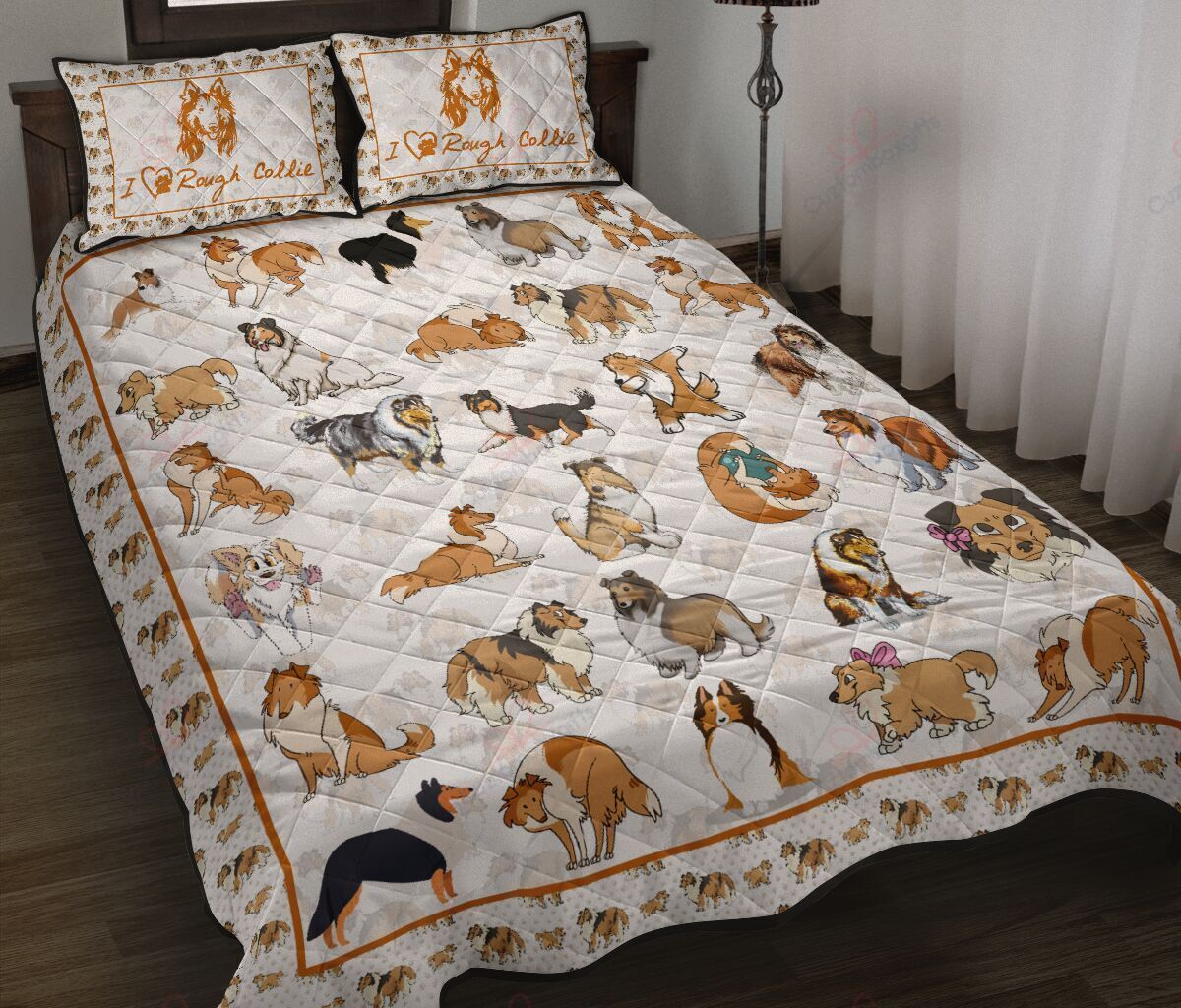 I Love Rough Collie Bedding Set