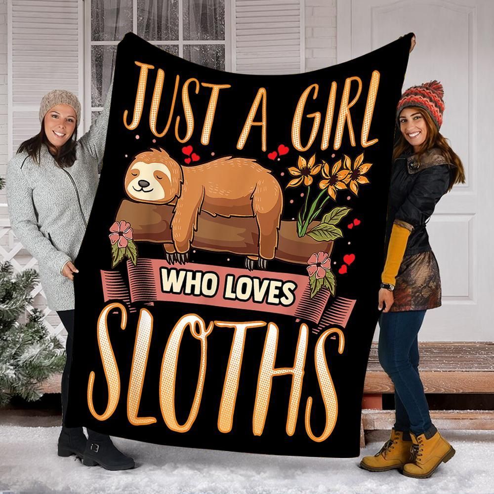 I Love Sloths Sherpa Fleece Blanket