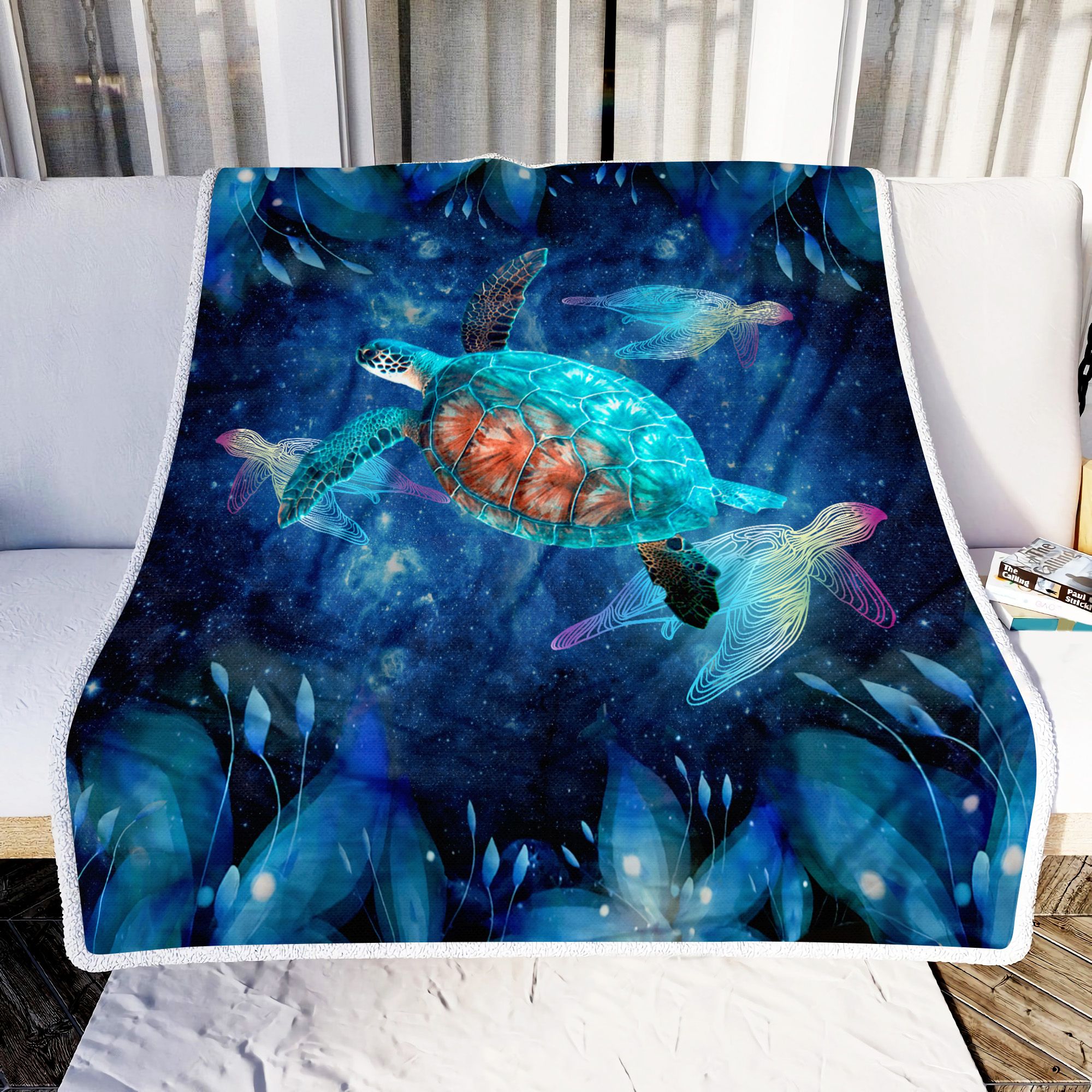 I Love Turtles Fleece Blanket