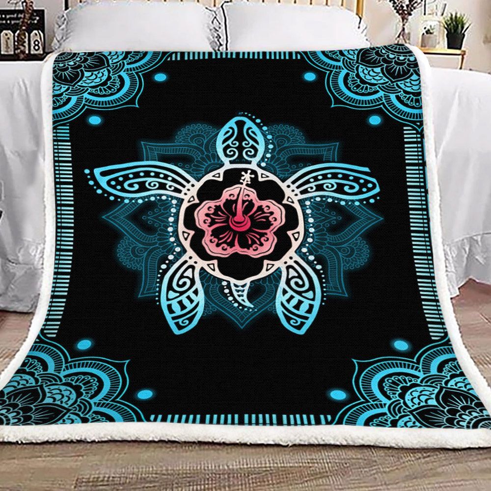 I Love Turtles Sherpa Fleece Blanket