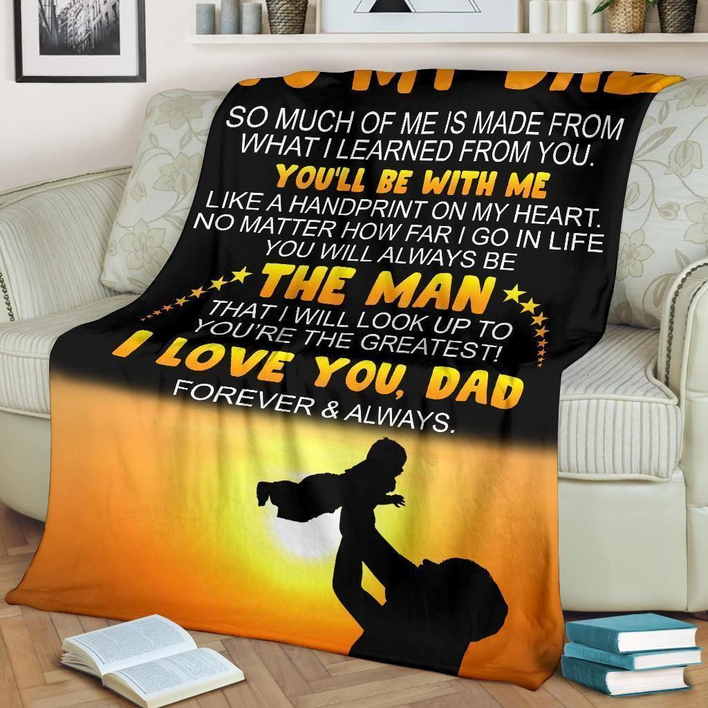 I Love You Dad Forever And Always Fleece Blanket