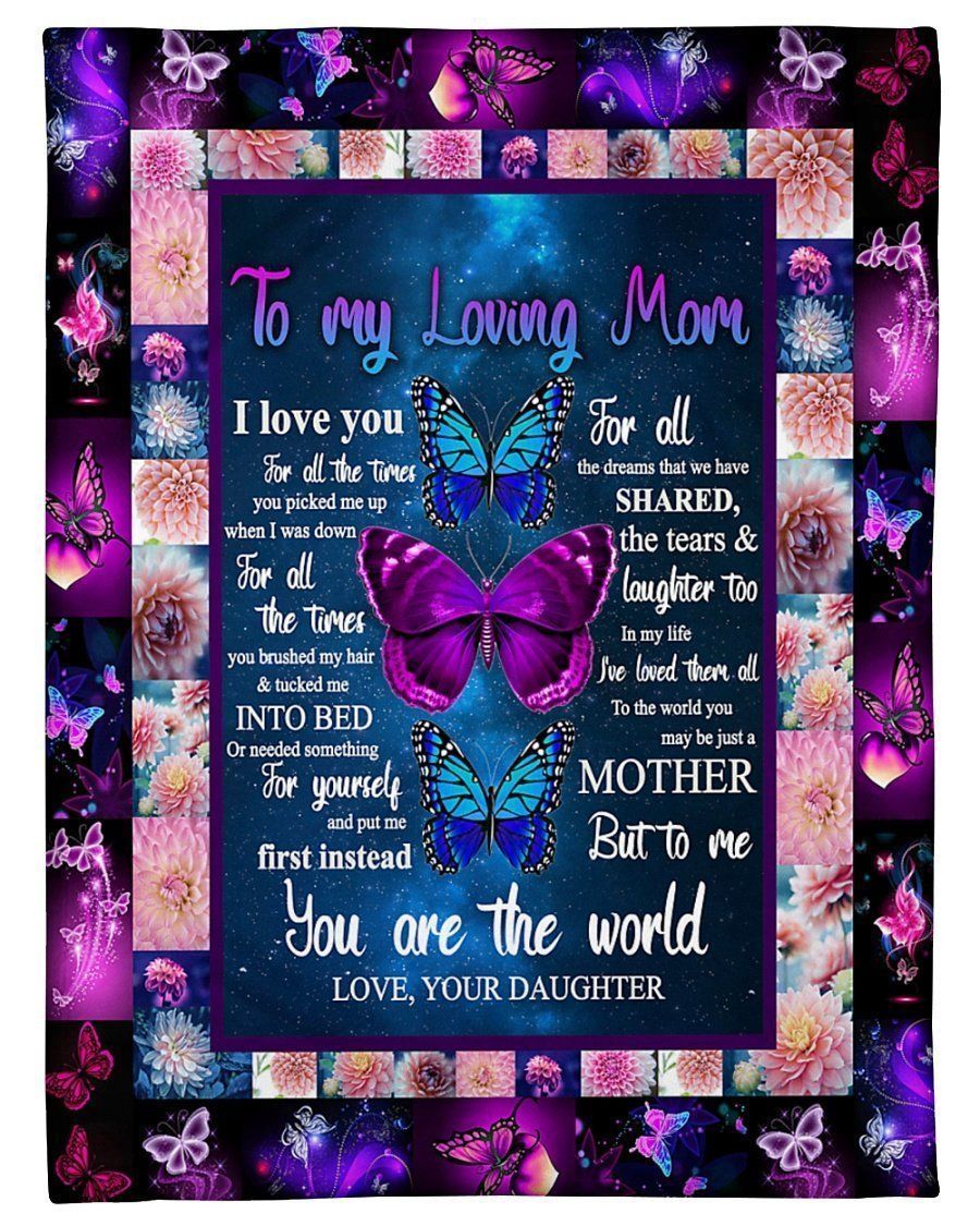 I Love You For All The Time Butterflies To Mom Fleece Blanket