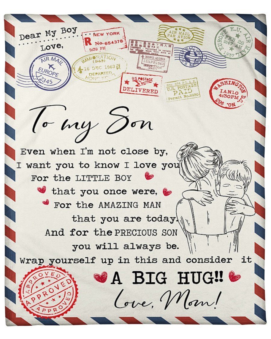 I Love You For The Little Boy Mom To Son Airmail Fleece Blanket Fleece Blanket