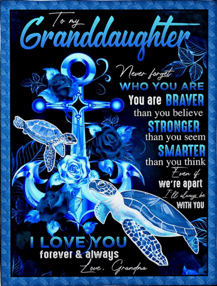 I Love You Forever And Always Gift For Grandpa Granddaughter Fleece Blanket