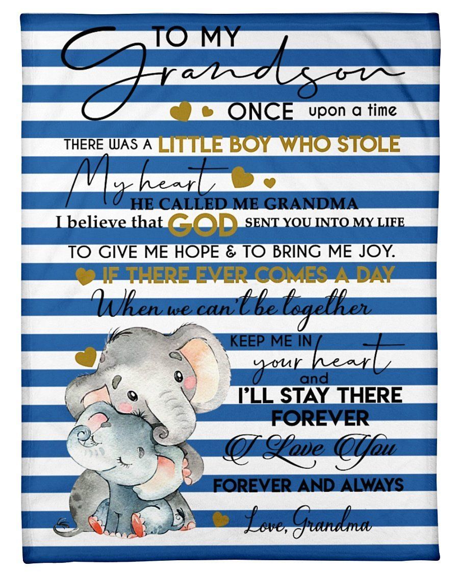 I Love You Forever And Always Gift For Grandson From Grandma Fleece Blanket