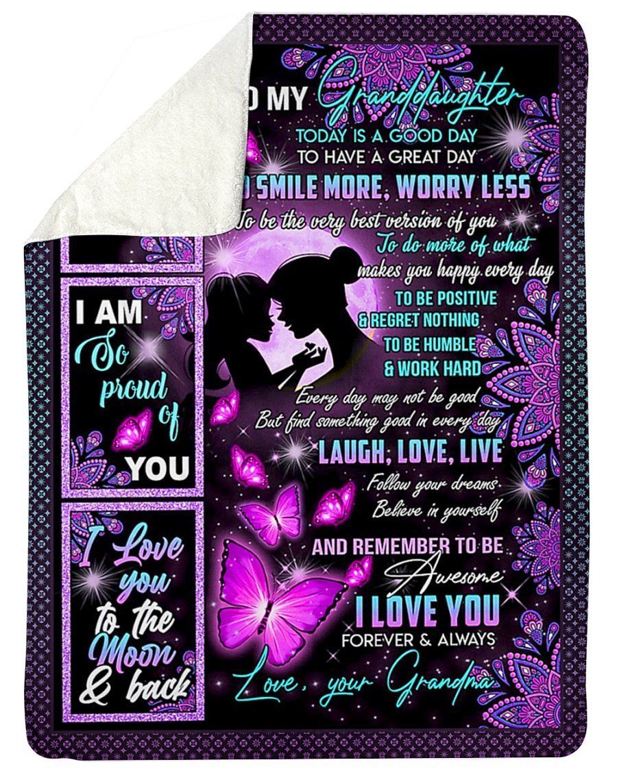 I Love You Forever And Always Grandma To Granddaughter Fleece Blanket Sherpa Blanket