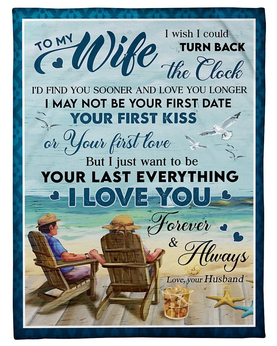 I Love You Forever And Always Husband To Wife On Beach Fleece Blanket