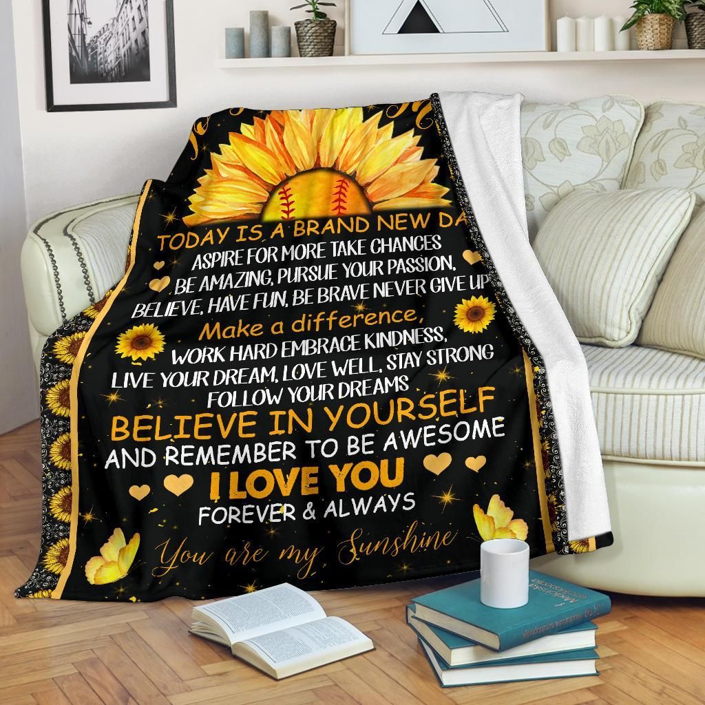 I Love You Forever And Always Softball Sherpa Fleece Blanket