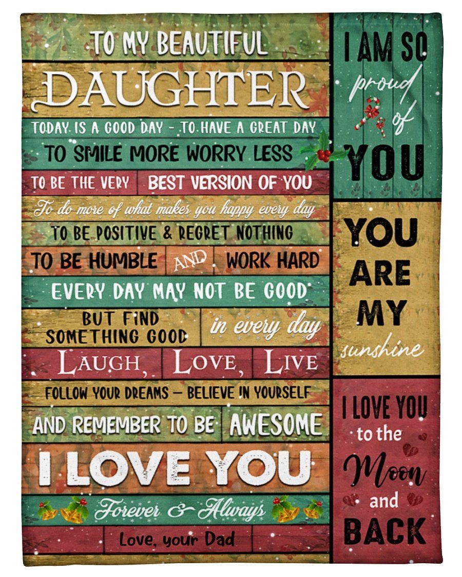 I Love You Forever Dad To Daughter Fleece Blanket Fleece Blanket