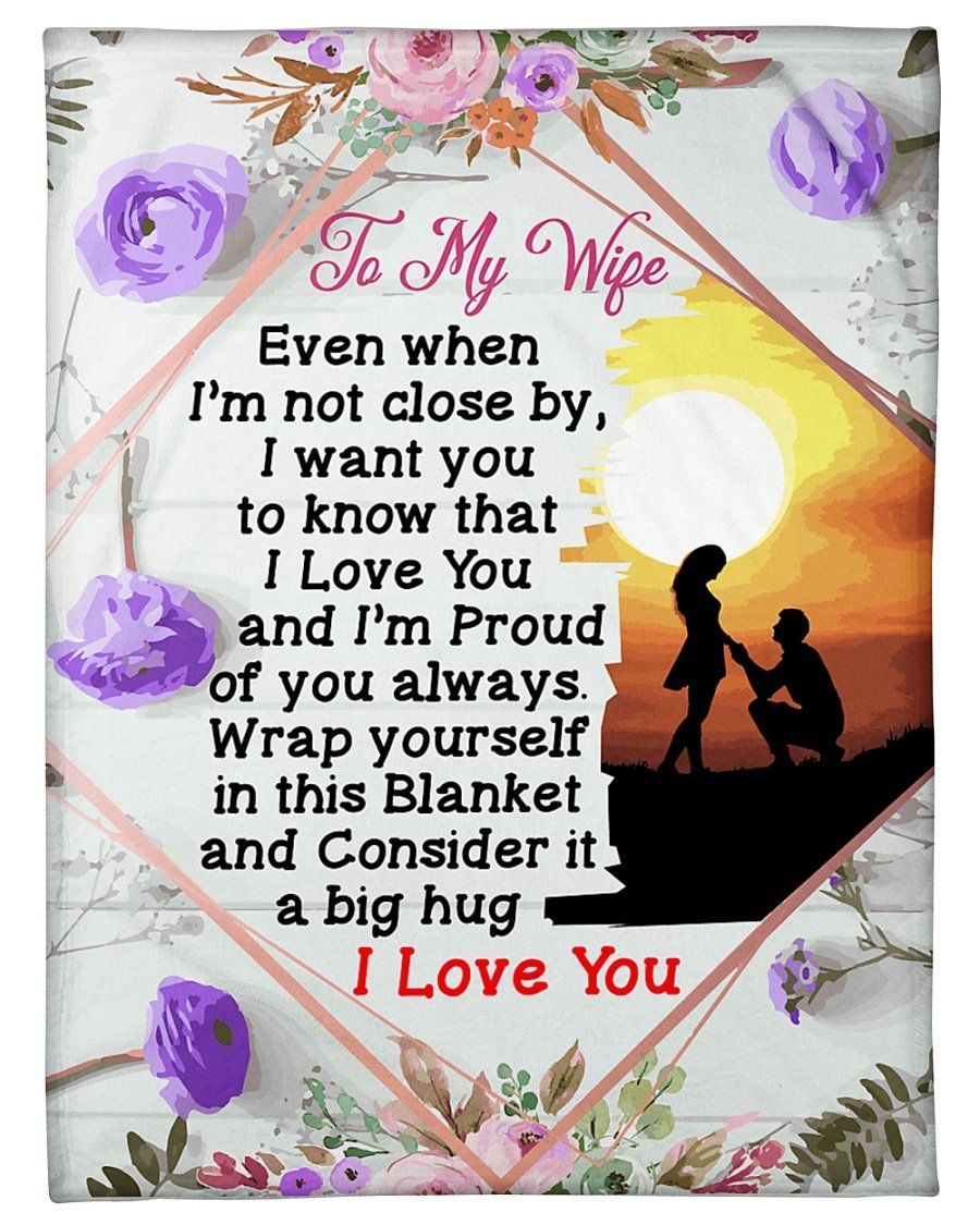 I Love You Giving Wife Fleece Blanket Fleece Blanket