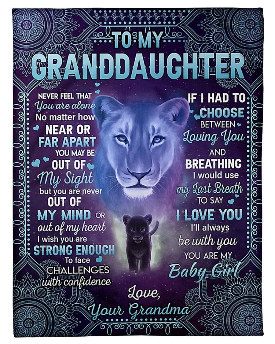 I Love You Grandma To Granddaughter Lion Fleece Blanket Fleece Blanket