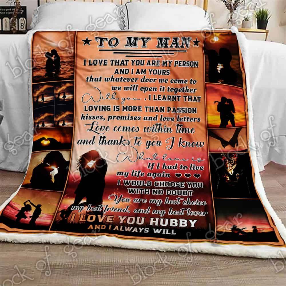 I Love You Hubby Fleece Blanket