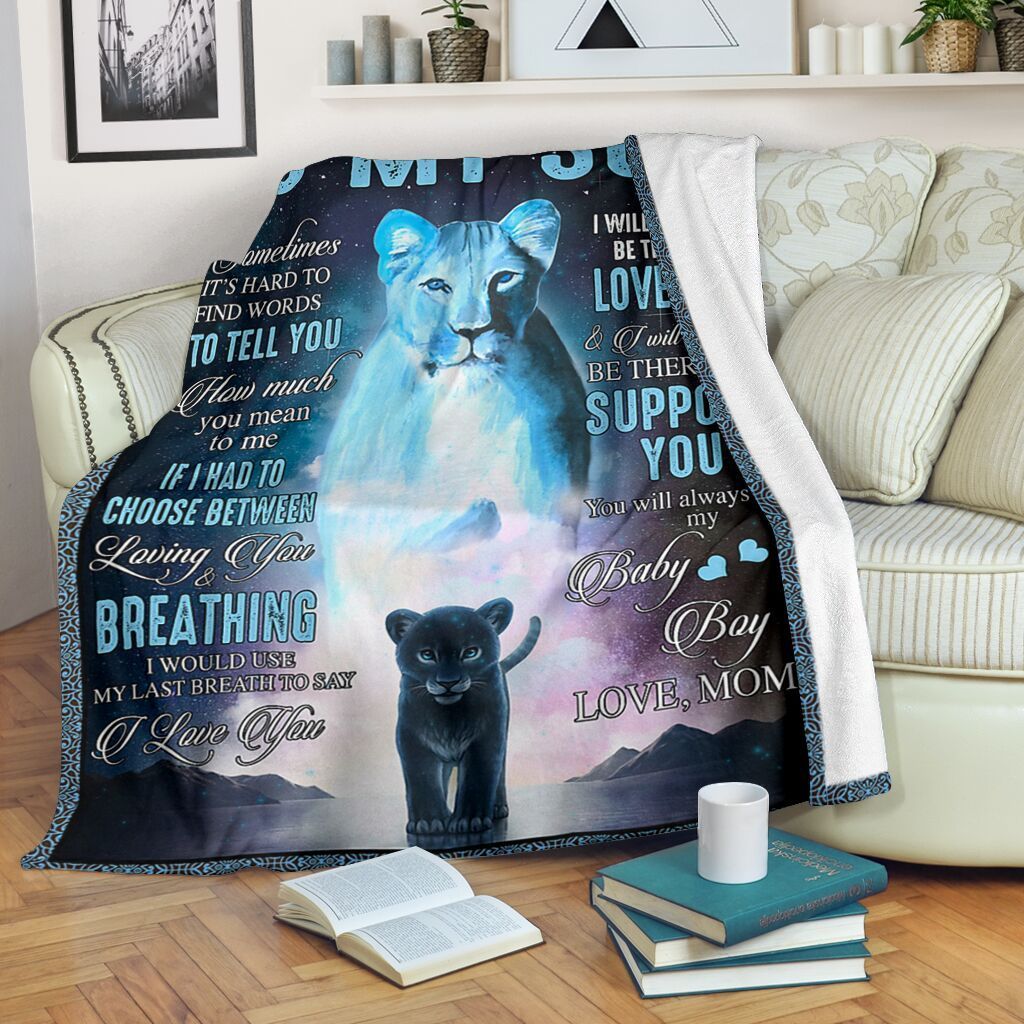 I Love You More Mom To My Son Fleece Blanket Fleece Blanket