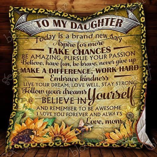 I Love You, My Daughter Sunflower CL19100434MDQ Quilt Blanket