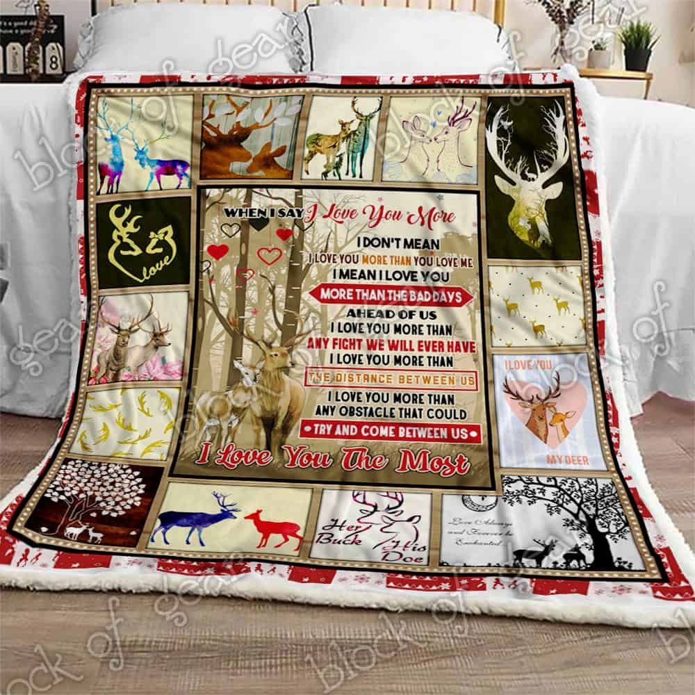 I Love You My Deer Fleece Blanket