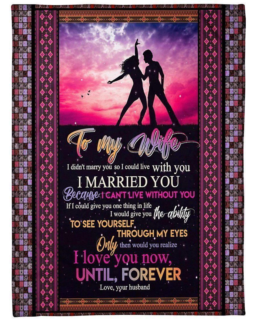 I Love You Now Until Forever To My Wife Fleece Blanket