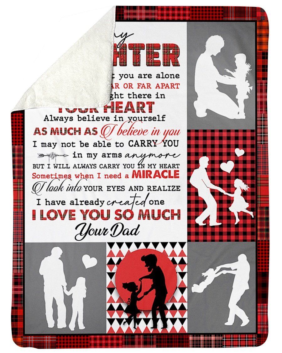 I Love You So Much Dad To Daughter Fleece Blanket Sherpa Blanket