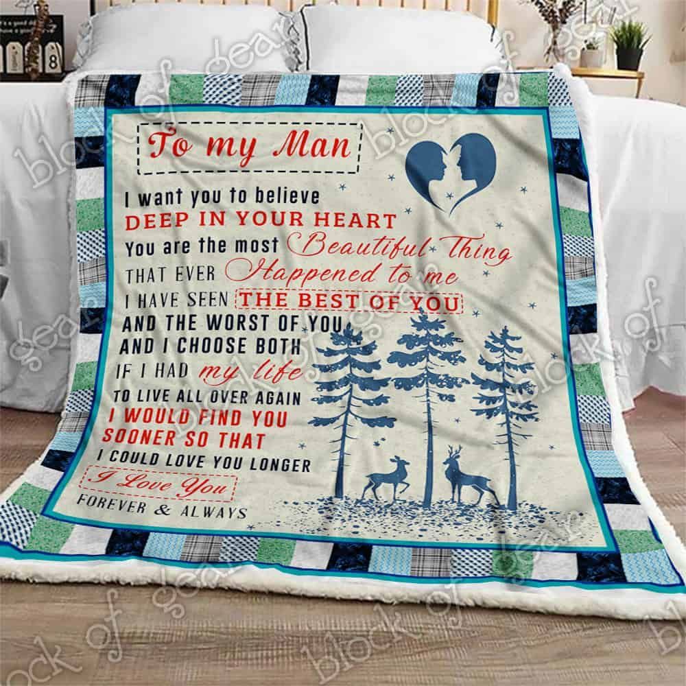 I Love You So Much My Man Fleece Blanket