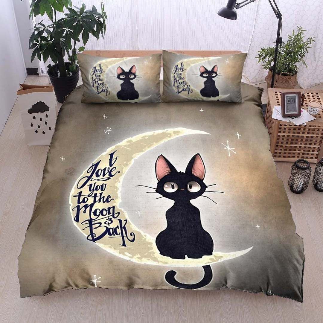 I Love You To The Moon And Back Cat Bedding Set