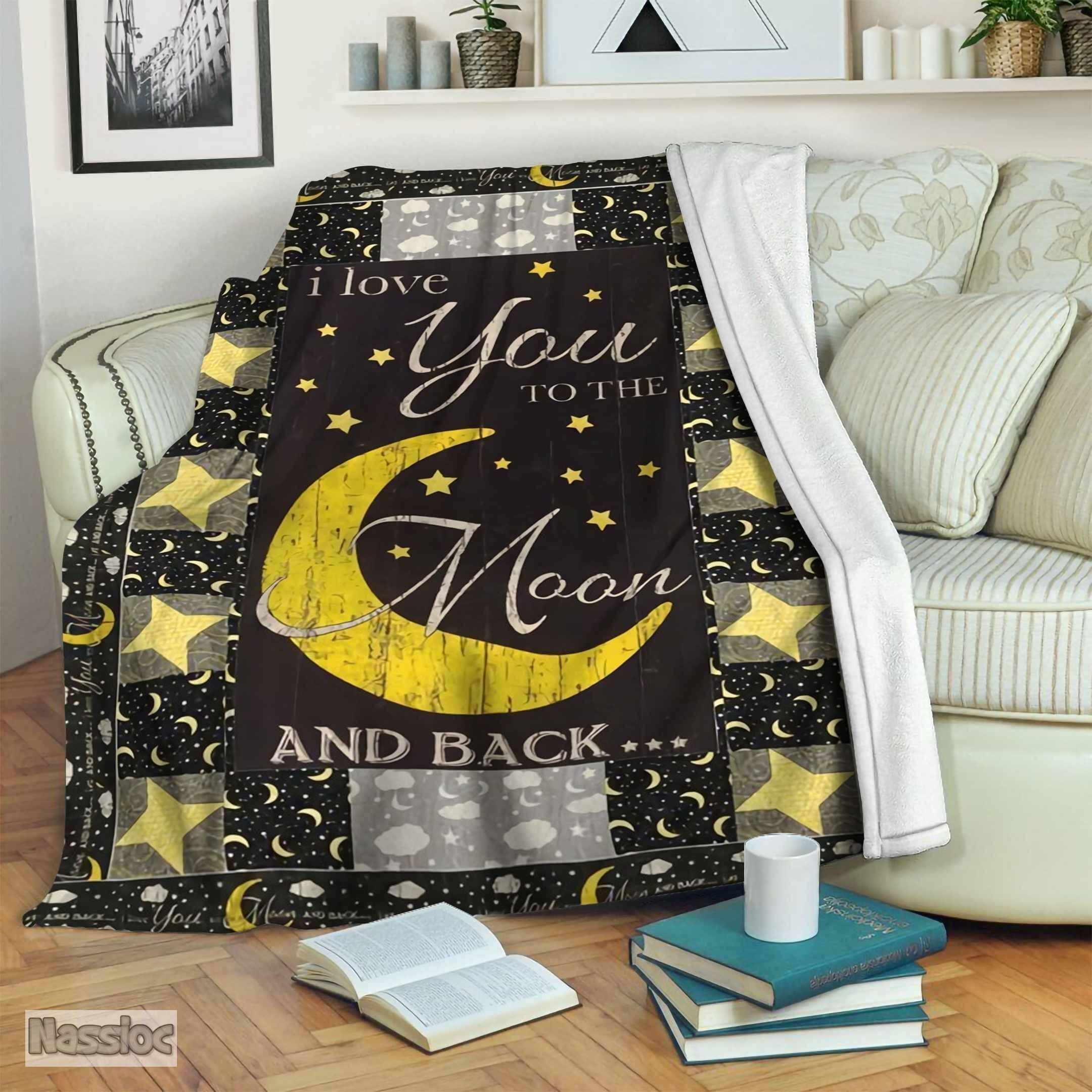 I Love You To The Moon And Back Fleece Blanket