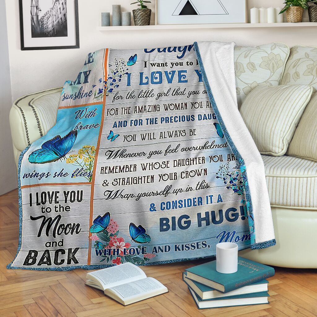 I Love You To The Moon And Back To Daughter Fleece Blanket Fleece Blanket