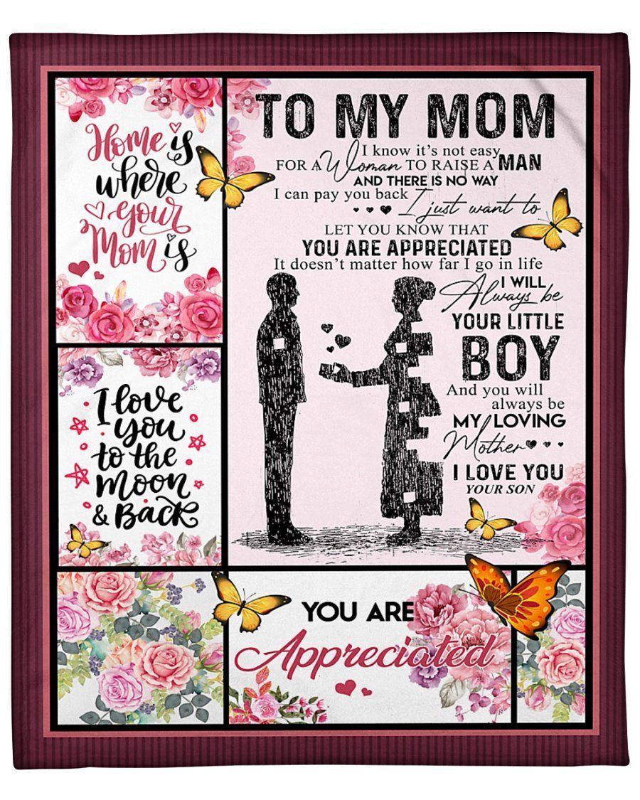 I Love You To The Moon And Back To Mom Fleece Blanket Fleece Blanket