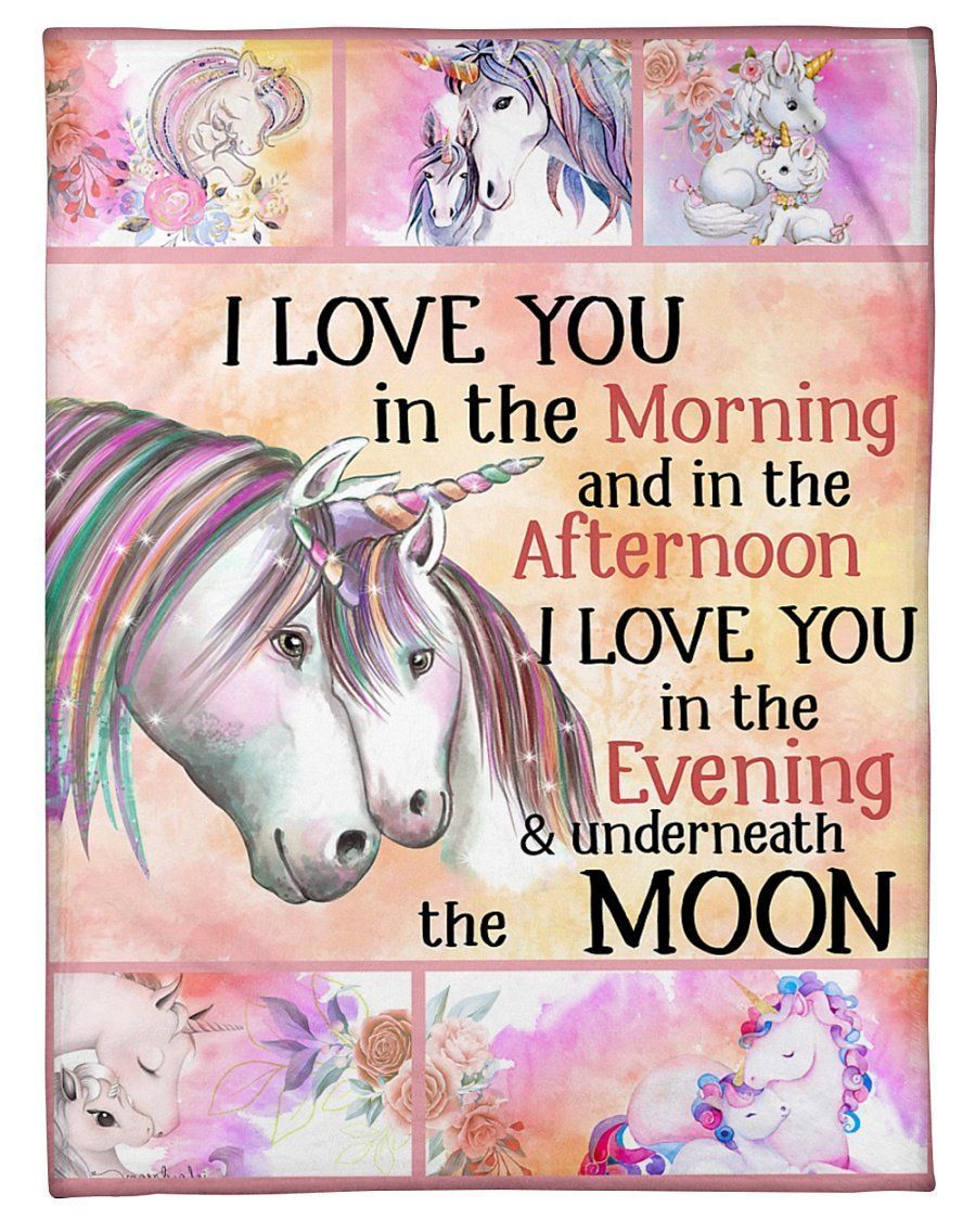 I Love You Underneath The Moon Gift For Horse Lovers Fleece Blanket