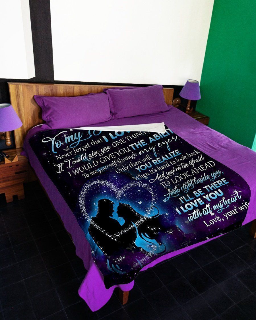 I Love You With All My Heart Fleece Blanket For Husband