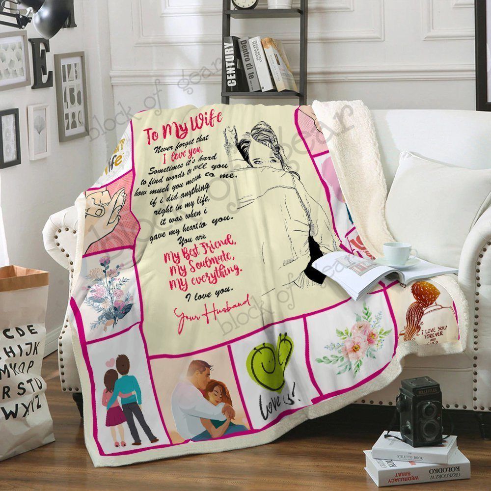 I Love You Your Husband Sherpa Fleece Blanket