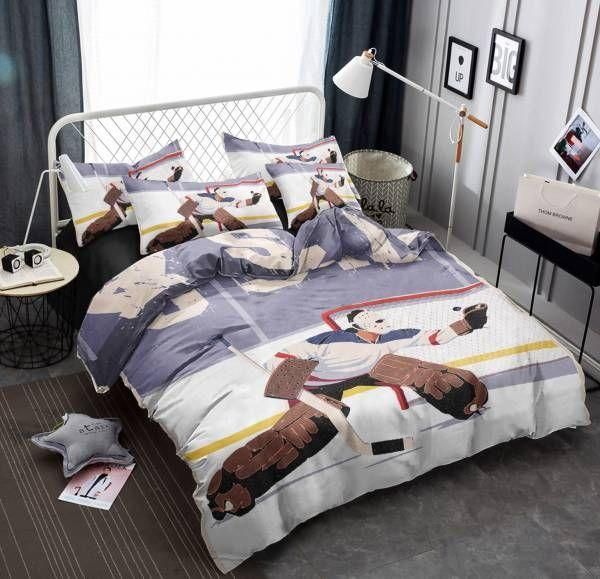 I Lu01a1ve Hockey Printed Bedding Set