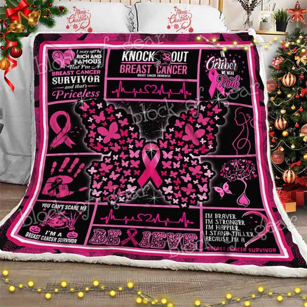 I’m A Breast Cancer Survivor Sherpa Fleece Blanket