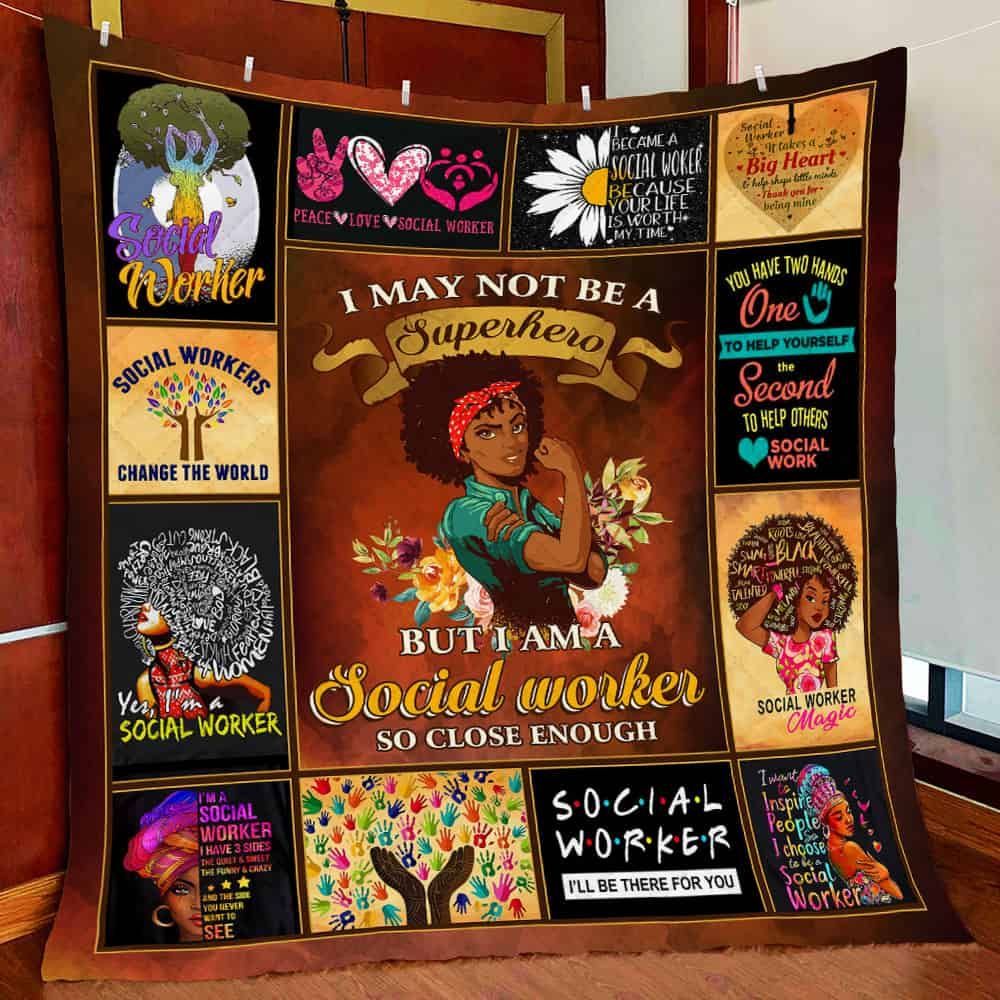 I’m A Social Worker Black Woman GS-CL-LD2506 Quilt Blanket